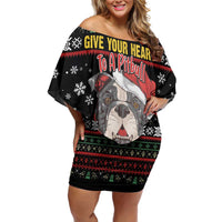 Give Your Heart Pitbull Dog Off Shoulder Short Dress The Will Never Break It - Wonder Print Shop