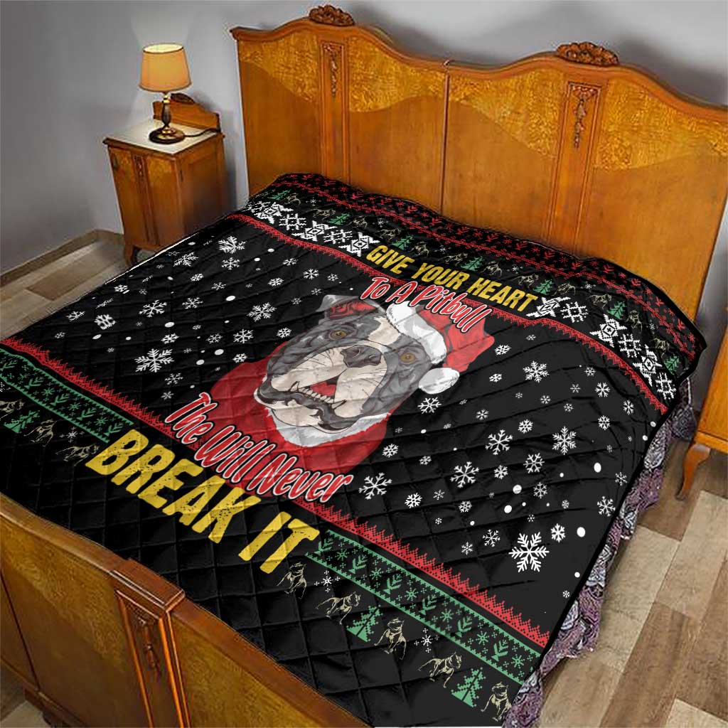 Give Your Heart Pitbull Dog Quilt The Will Never Break It - Wonder Print Shop