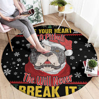 Give Your Heart Pitbull Dog Round Carpet The Will Never Break It