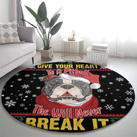 Give Your Heart Pitbull Dog Round Carpet The Will Never Break It