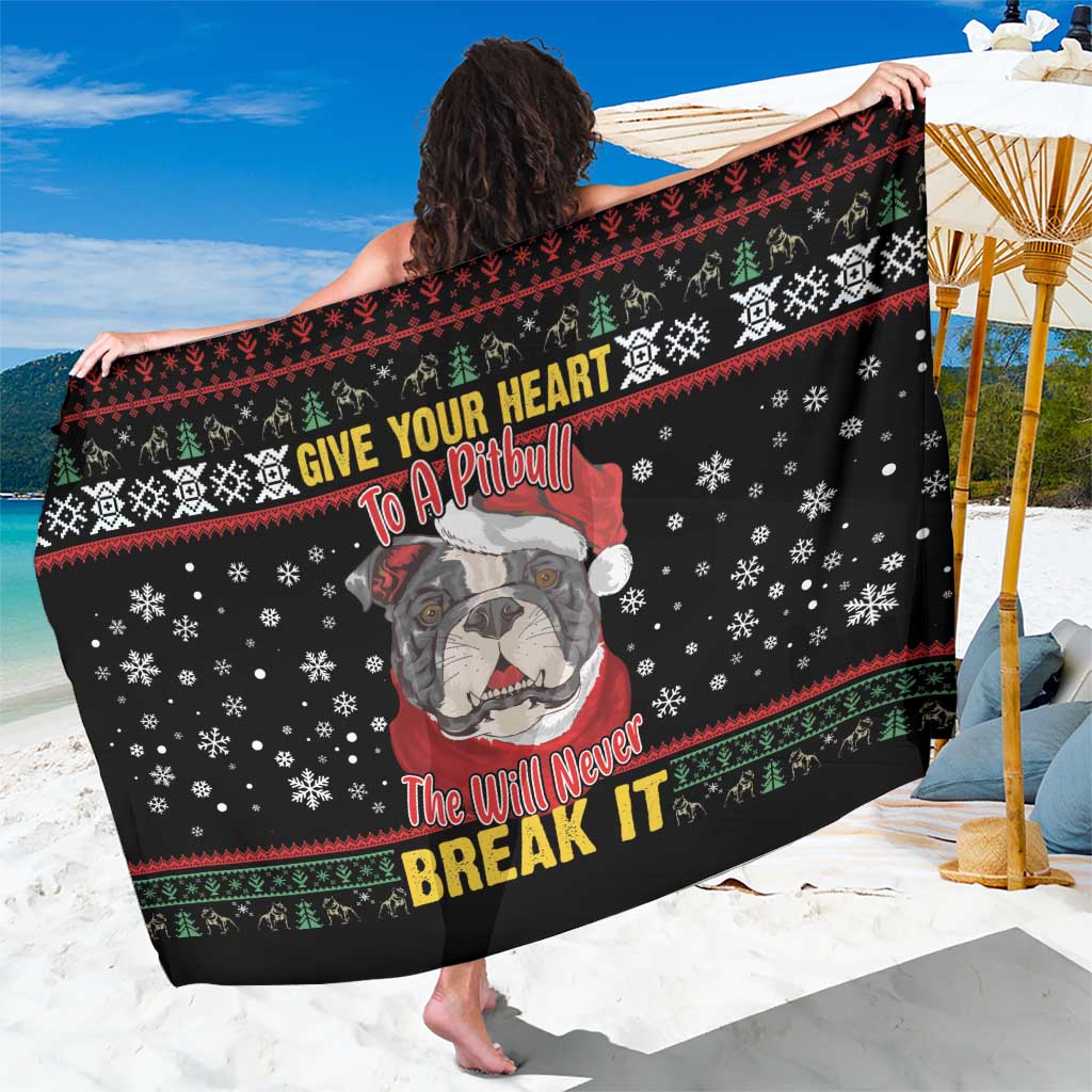 Give Your Heart Pitbull Dog Sarong The Will Never Break It - Wonder Print Shop