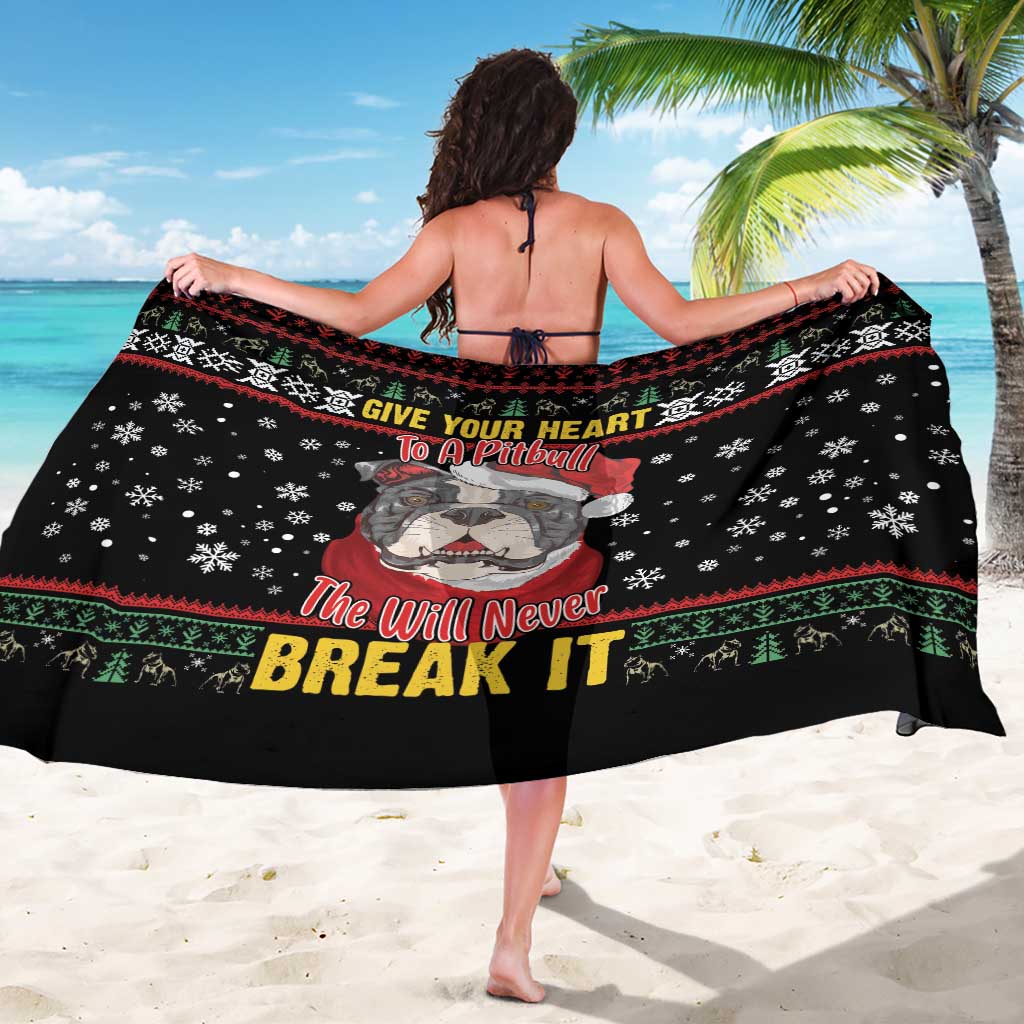 Give Your Heart Pitbull Dog Sarong The Will Never Break It - Wonder Print Shop