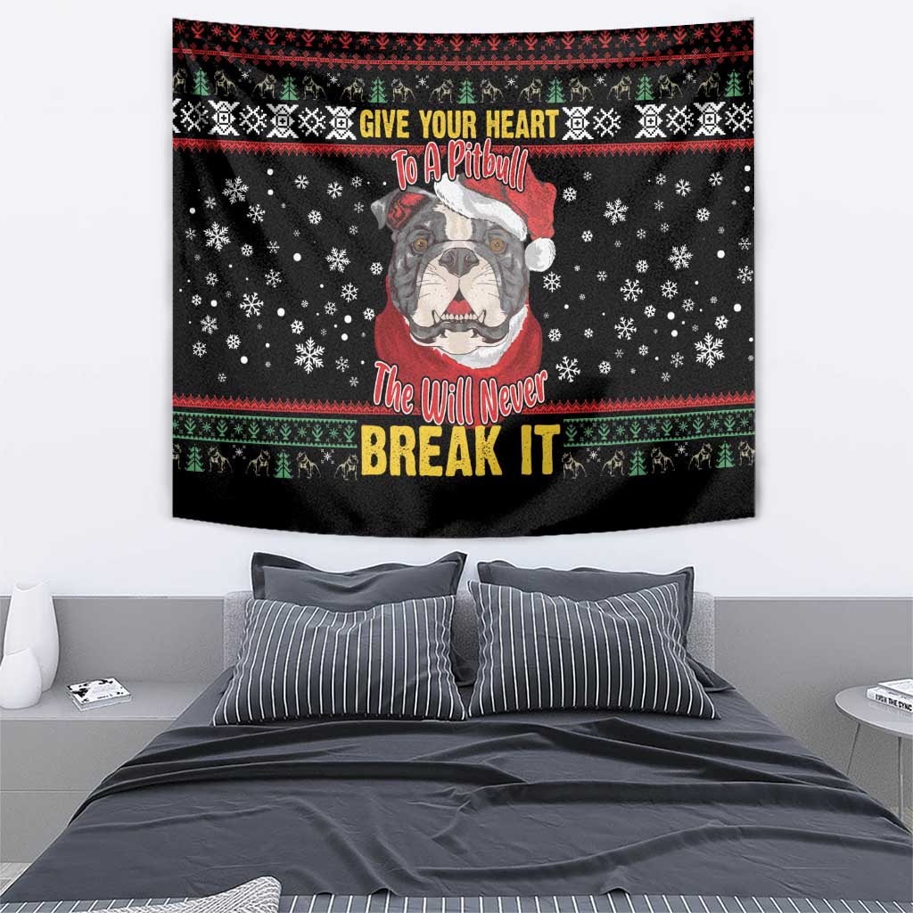 Give Your Heart Pitbull Dog Tapestry The Will Never Break It - Wonder Print Shop