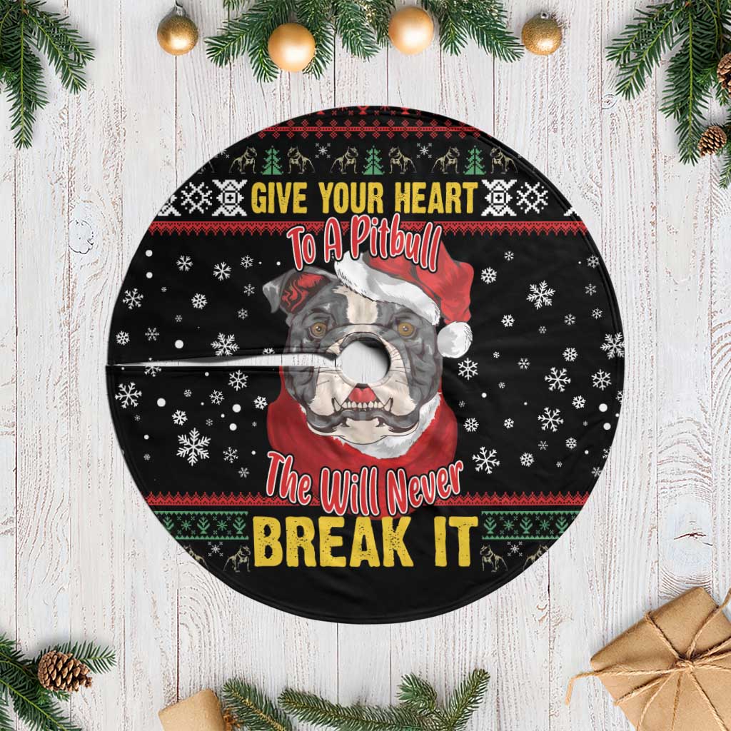 Give Your Heart Pitbull Dog Tree Skirt The Will Never Break It - Wonder Print Shop
