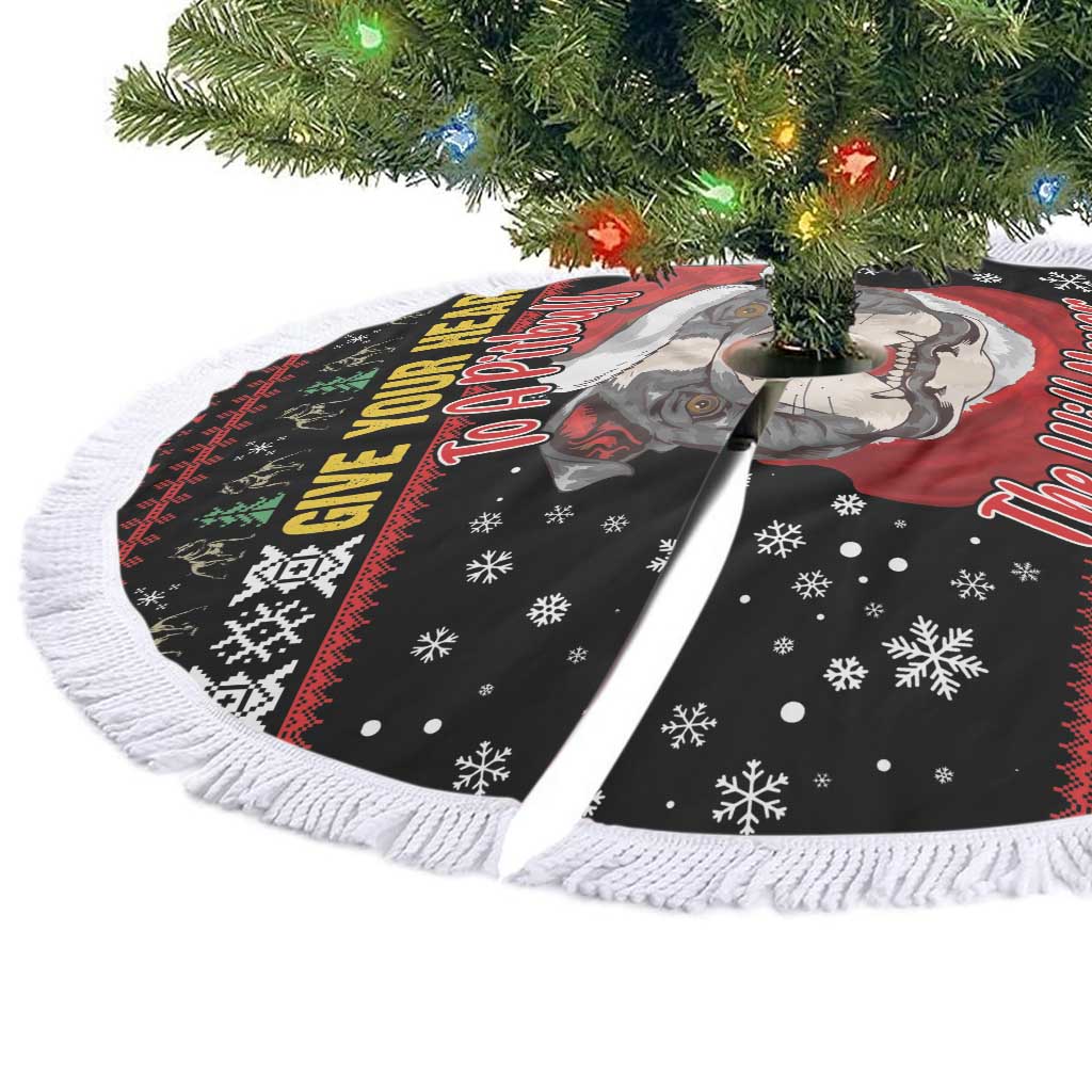 Give Your Heart Pitbull Dog Tree Skirt The Will Never Break It - Wonder Print Shop