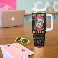 Give Your Heart Pitbull Dog Tumbler With Handle The Will Never Break It - Wonder Print Shop
