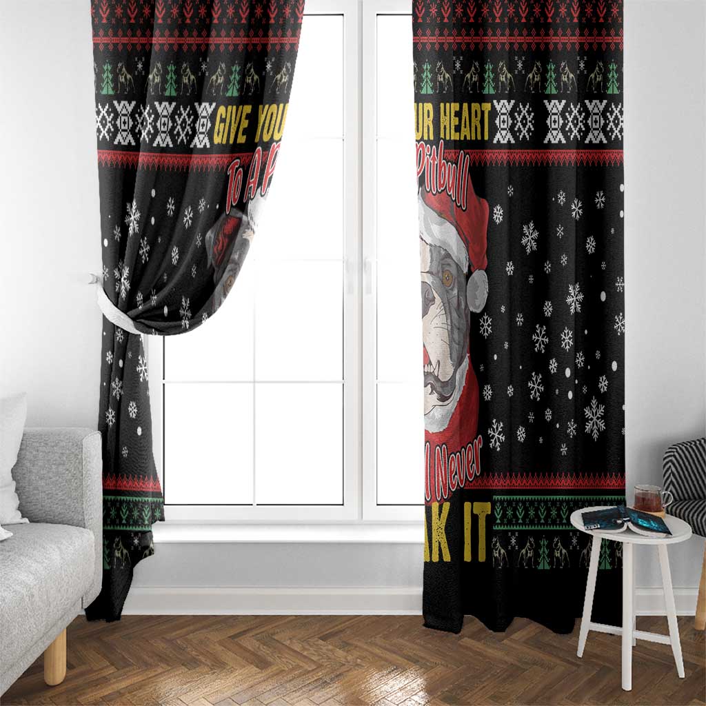 Give Your Heart Pitbull Dog Window Curtain The Will Never Break It - Wonder Print Shop