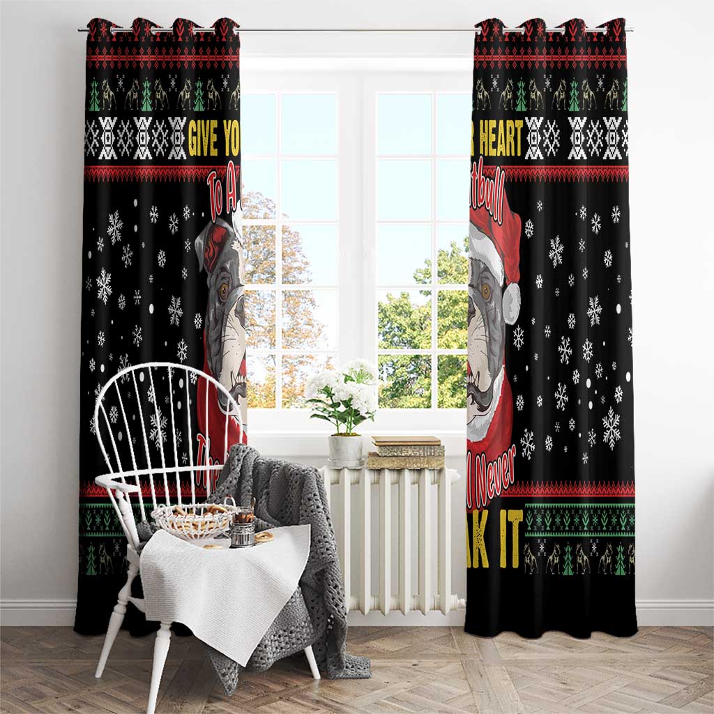 Give Your Heart Pitbull Dog Window Curtain The Will Never Break It - Wonder Print Shop