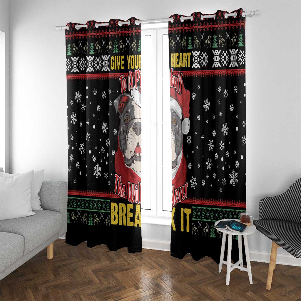 Give Your Heart Pitbull Dog Window Curtain The Will Never Break It - Wonder Print Shop