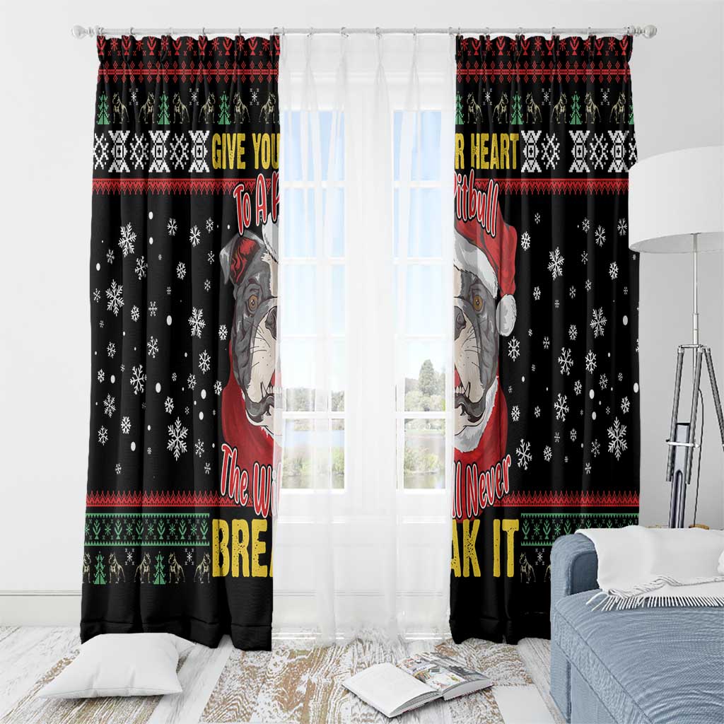 Give Your Heart Pitbull Dog Window Curtain The Will Never Break It - Wonder Print Shop