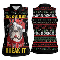 Give Your Heart Pitbull Dog Women Sleeveless Polo Shirt The Will Never Break It - Wonder Print Shop