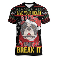 Give Your Heart Pitbull Dog Women V-Neck T-Shirt The Will Never Break It - Wonder Print Shop