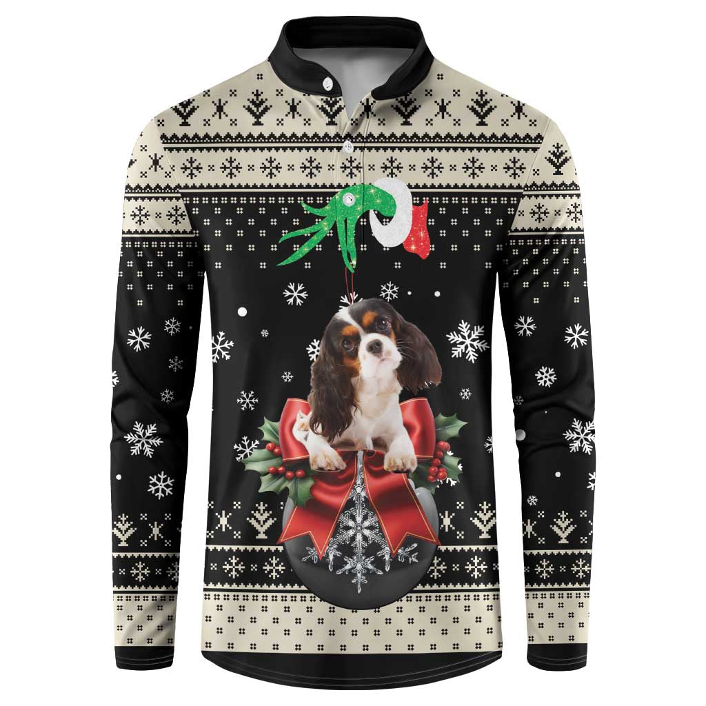 Cavalier King Charles Spaniel Xmas Ball Button Sweatshirt Christmas Dog Lovers - Wonder Print Shop