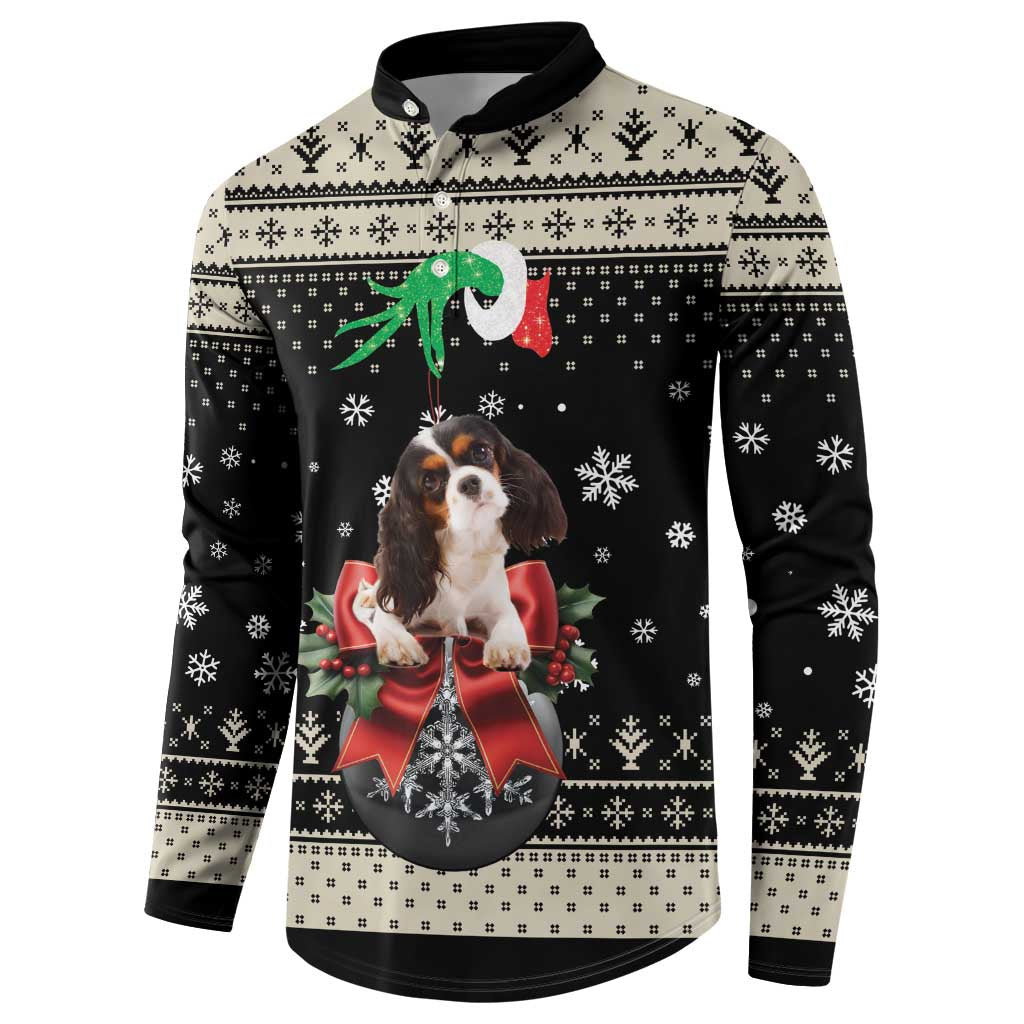 Cavalier King Charles Spaniel Xmas Ball Button Sweatshirt Christmas Dog Lovers - Wonder Print Shop