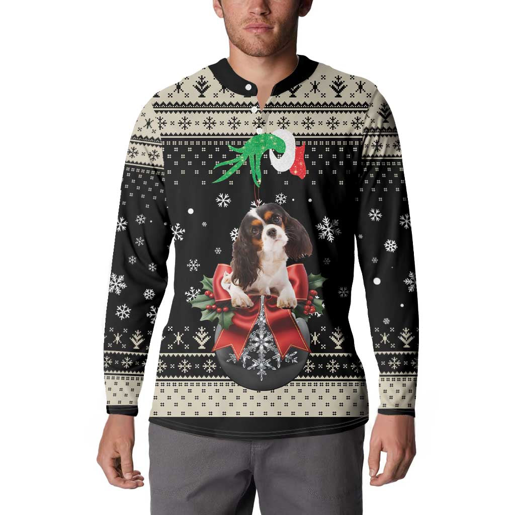Cavalier King Charles Spaniel Xmas Ball Button Sweatshirt Christmas Dog Lovers - Wonder Print Shop