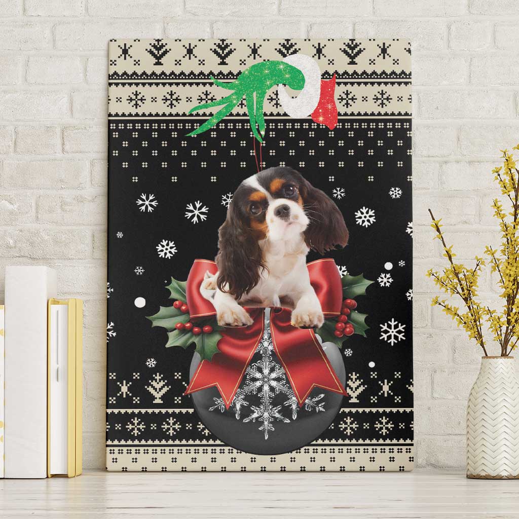 Cavalier King Charles Spaniel Xmas Ball Canvas Wall Art Christmas Dog Lovers - Wonder Print Shop