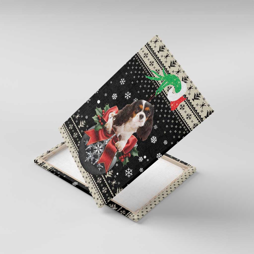 Cavalier King Charles Spaniel Xmas Ball Canvas Wall Art Christmas Dog Lovers - Wonder Print Shop