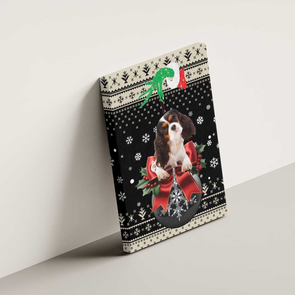 Cavalier King Charles Spaniel Xmas Ball Canvas Wall Art Christmas Dog Lovers - Wonder Print Shop