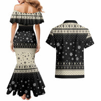 Cavalier King Charles Spaniel Xmas Ball Couples Matching Mermaid Dress and Hawaiian Shirt Christmas Dog Lovers - Wonder Print Shop