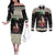 Cavalier King Charles Spaniel Xmas Ball Couples Matching Off The Shoulder Long Sleeve Dress and Long Sleeve Button Shirt Christmas Dog Lovers
