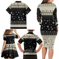 Cavalier King Charles Spaniel Xmas Ball Family Matching Long Sleeve Bodycon Dress and Hawaiian Shirt Christmas Dog Lovers - Wonder Print Shop
