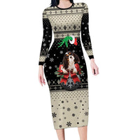 Cavalier King Charles Spaniel Xmas Ball Family Matching Long Sleeve Bodycon Dress and Hawaiian Shirt Christmas Dog Lovers - Wonder Print Shop
