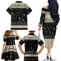 Cavalier King Charles Spaniel Xmas Ball Family Matching Off The Shoulder Long Sleeve Dress and Hawaiian Shirt Christmas Dog Lovers - Wonder Print Shop