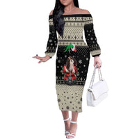 Cavalier King Charles Spaniel Xmas Ball Family Matching Off The Shoulder Long Sleeve Dress and Hawaiian Shirt Christmas Dog Lovers - Wonder Print Shop