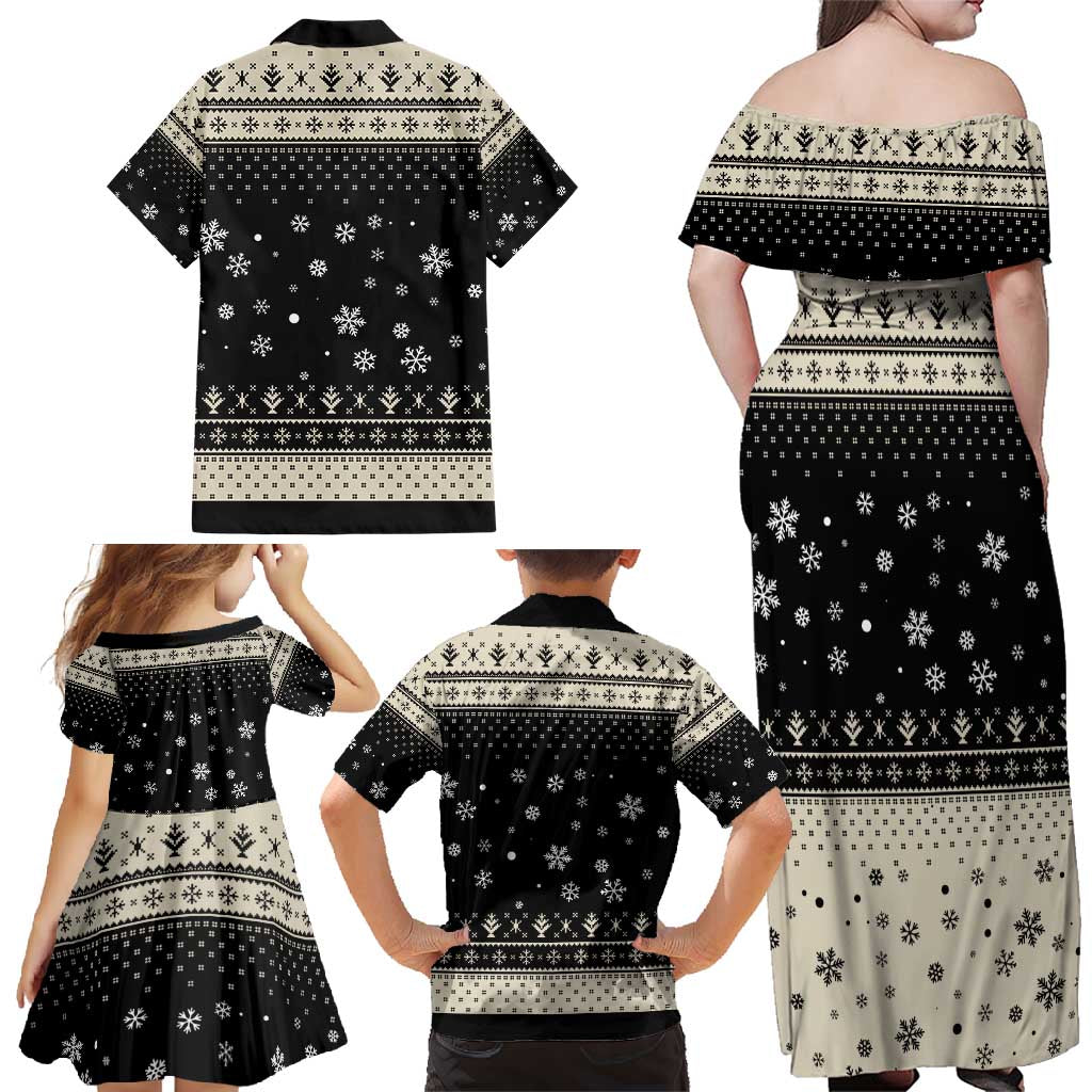 Cavalier King Charles Spaniel Xmas Ball Family Matching Off Shoulder Maxi Dress and Hawaiian Shirt Christmas Dog Lovers - Wonder Print Shop