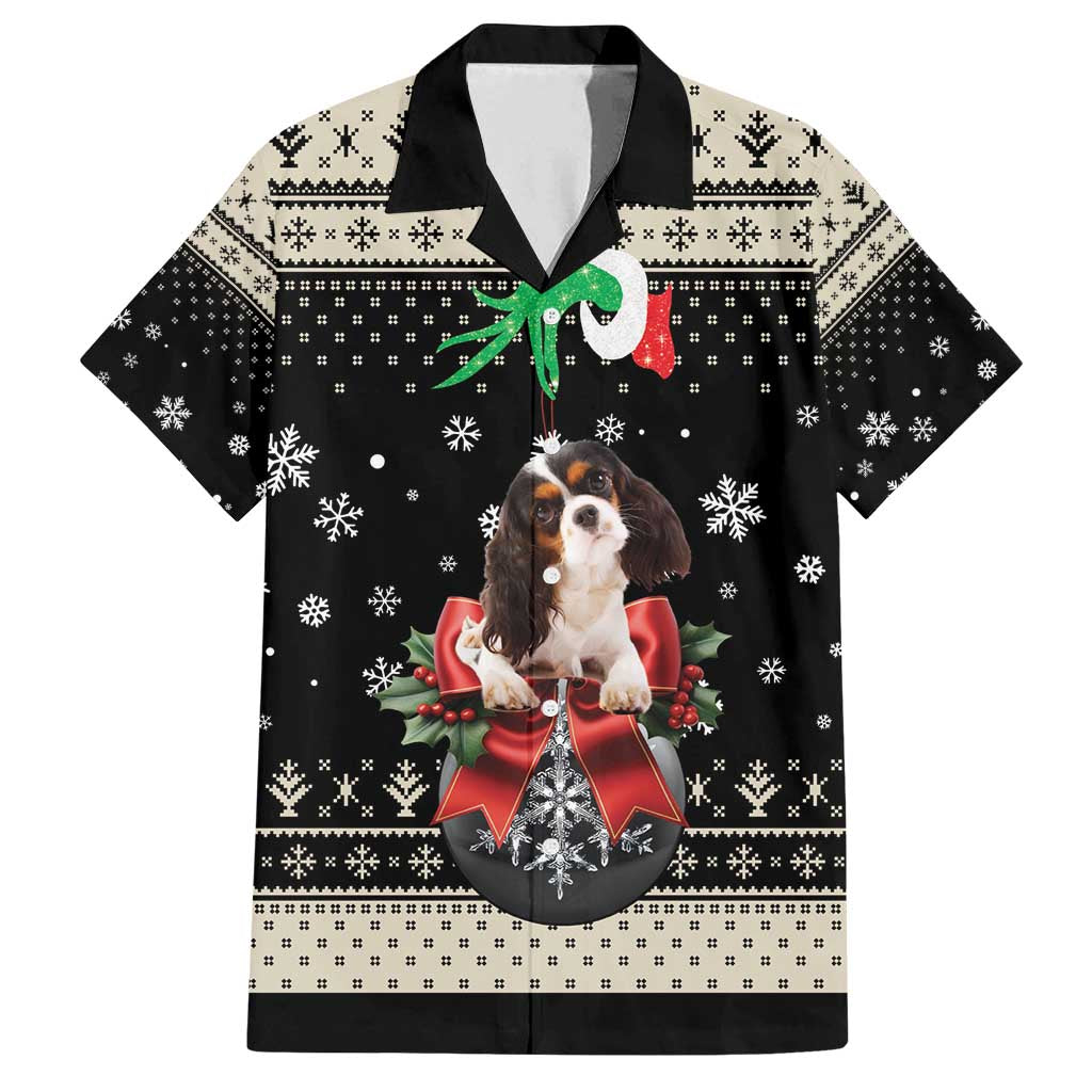 Cavalier King Charles Spaniel Xmas Ball Family Matching Off Shoulder Maxi Dress and Hawaiian Shirt Christmas Dog Lovers - Wonder Print Shop