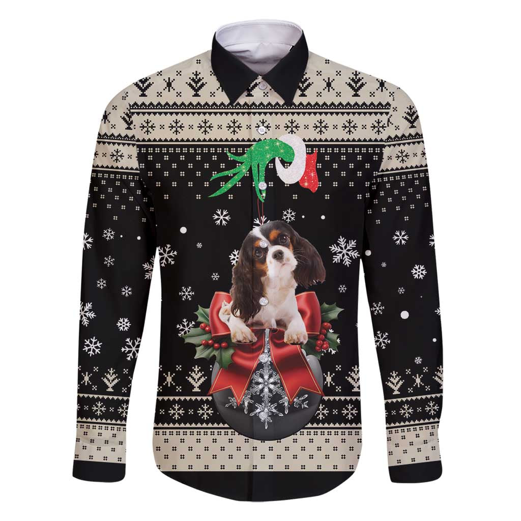 Cavalier King Charles Spaniel Xmas Ball Family Matching Off Shoulder Maxi Dress and Hawaiian Shirt Christmas Dog Lovers - Wonder Print Shop