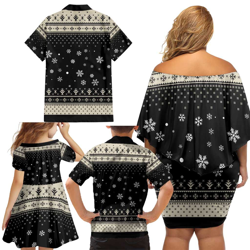 Cavalier King Charles Spaniel Xmas Ball Family Matching Off Shoulder Short Dress and Hawaiian Shirt Christmas Dog Lovers - Wonder Print Shop