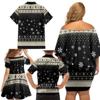 Cavalier King Charles Spaniel Xmas Ball Family Matching Off Shoulder Short Dress and Hawaiian Shirt Christmas Dog Lovers - Wonder Print Shop