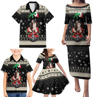 Cavalier King Charles Spaniel Xmas Ball Family Matching Puletasi and Hawaiian Shirt Christmas Dog Lovers - Wonder Print Shop