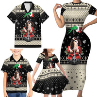 Cavalier King Charles Spaniel Xmas Ball Family Matching Short Sleeve Bodycon Dress and Hawaiian Shirt Christmas Dog Lovers - Wonder Print Shop