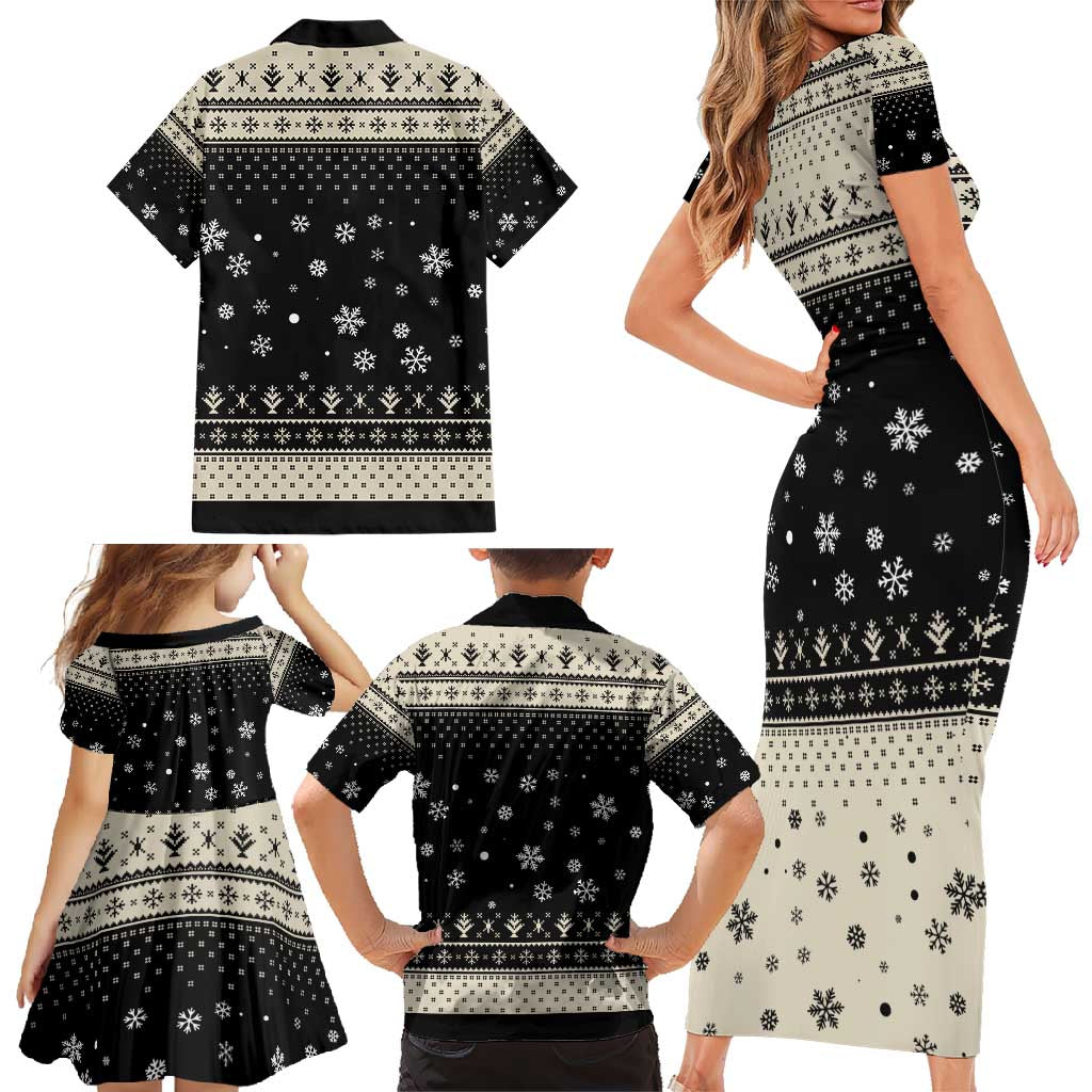 Cavalier King Charles Spaniel Xmas Ball Family Matching Short Sleeve Bodycon Dress and Hawaiian Shirt Christmas Dog Lovers - Wonder Print Shop