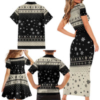 Cavalier King Charles Spaniel Xmas Ball Family Matching Short Sleeve Bodycon Dress and Hawaiian Shirt Christmas Dog Lovers - Wonder Print Shop