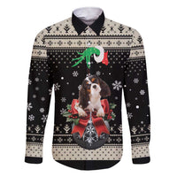 Cavalier King Charles Spaniel Xmas Ball Family Matching Short Sleeve Bodycon Dress and Hawaiian Shirt Christmas Dog Lovers - Wonder Print Shop