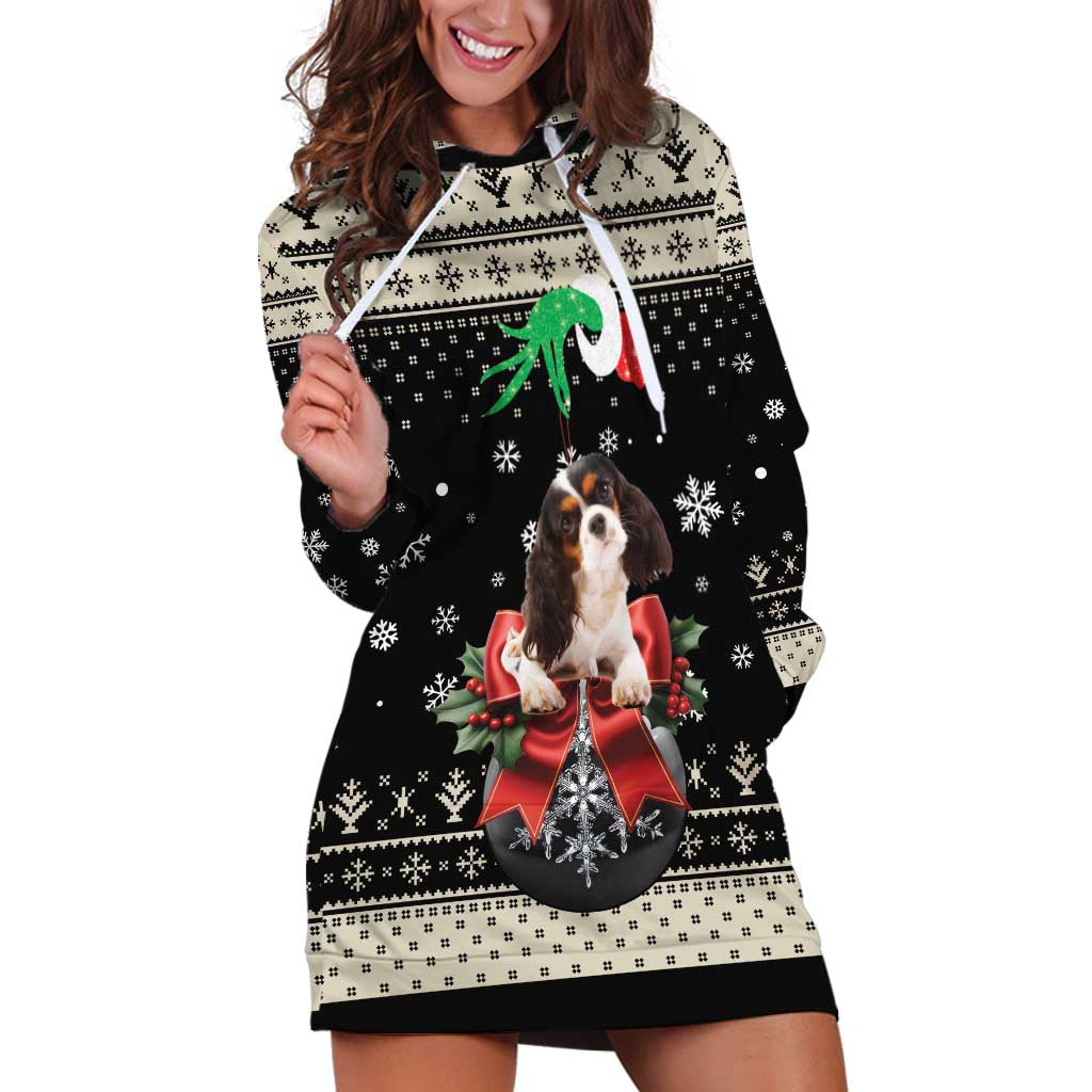 Cavalier King Charles Spaniel Xmas Ball Hoodie Dress Christmas Dog Lovers - Wonder Print Shop