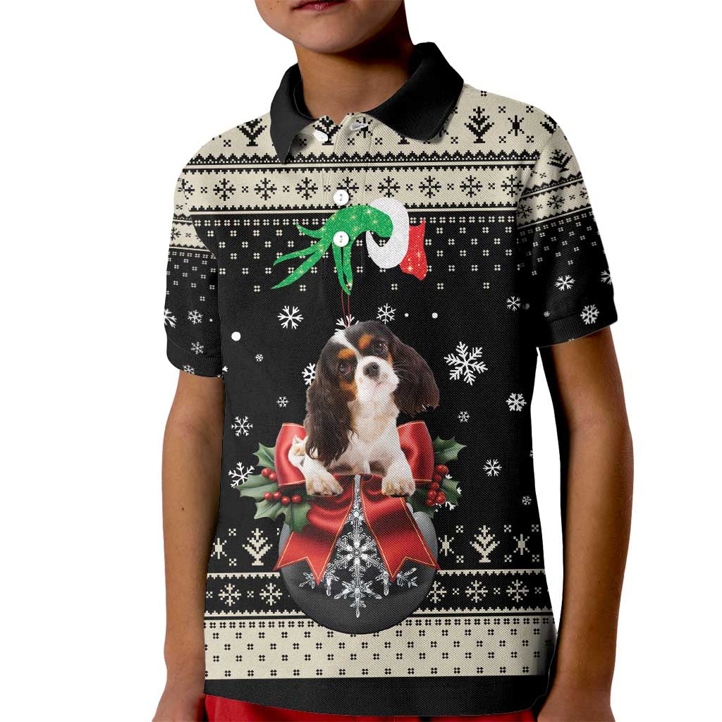 Cavalier King Charles Spaniel Xmas Ball Kid Polo Shirt Christmas Dog Lovers - Wonder Print Shop