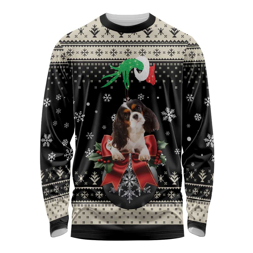 Cavalier King Charles Spaniel Xmas Ball Long Sleeve Shirt Christmas Dog Lovers - Wonder Print Shop