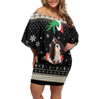 Cavalier King Charles Spaniel Xmas Ball Off Shoulder Short Dress Christmas Dog Lovers - Wonder Print Shop