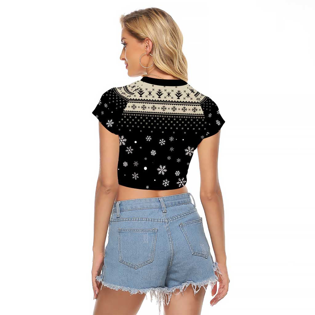 Cavalier King Charles Spaniel Xmas Ball Raglan Cropped T Shirt Christmas Dog Lovers - Wonder Print Shop