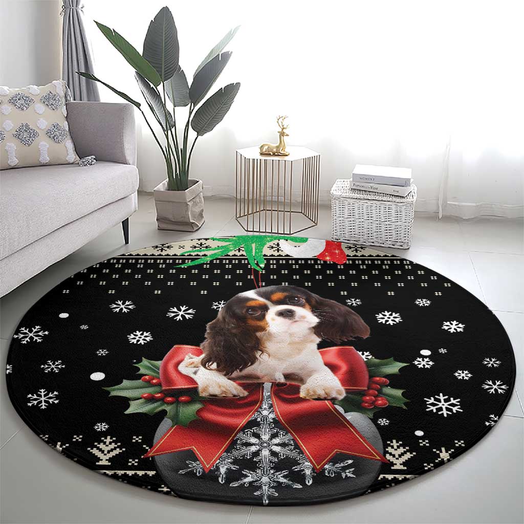 Cavalier King Charles Spaniel Xmas Ball Round Carpet Christmas Dog Lovers