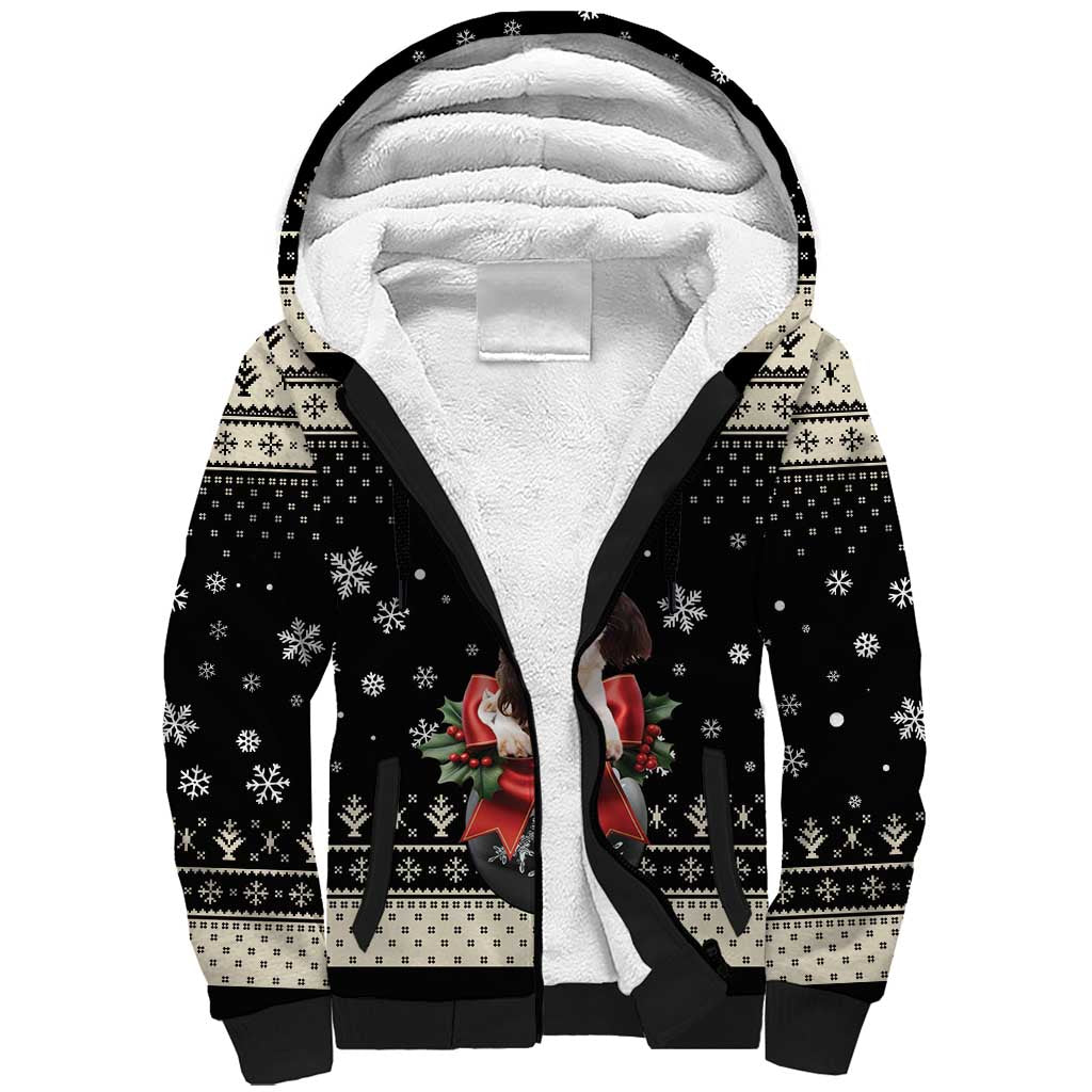 Cavalier King Charles Spaniel Xmas Ball Sherpa Hoodie Christmas Dog Lovers - Wonder Print Shop