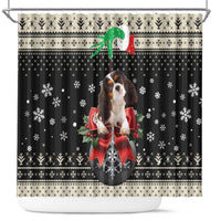 Cavalier King Charles Spaniel Xmas Ball Shower Curtain Christmas Dog Lovers