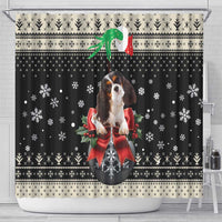 Cavalier King Charles Spaniel Xmas Ball Shower Curtain Christmas Dog Lovers