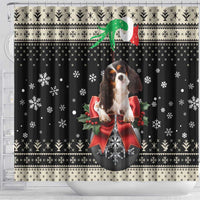 Cavalier King Charles Spaniel Xmas Ball Shower Curtain Christmas Dog Lovers