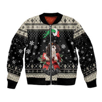 Cavalier King Charles Spaniel Xmas Ball Sleeve Zip Bomber Jacket Christmas Dog Lovers - Wonder Print Shop