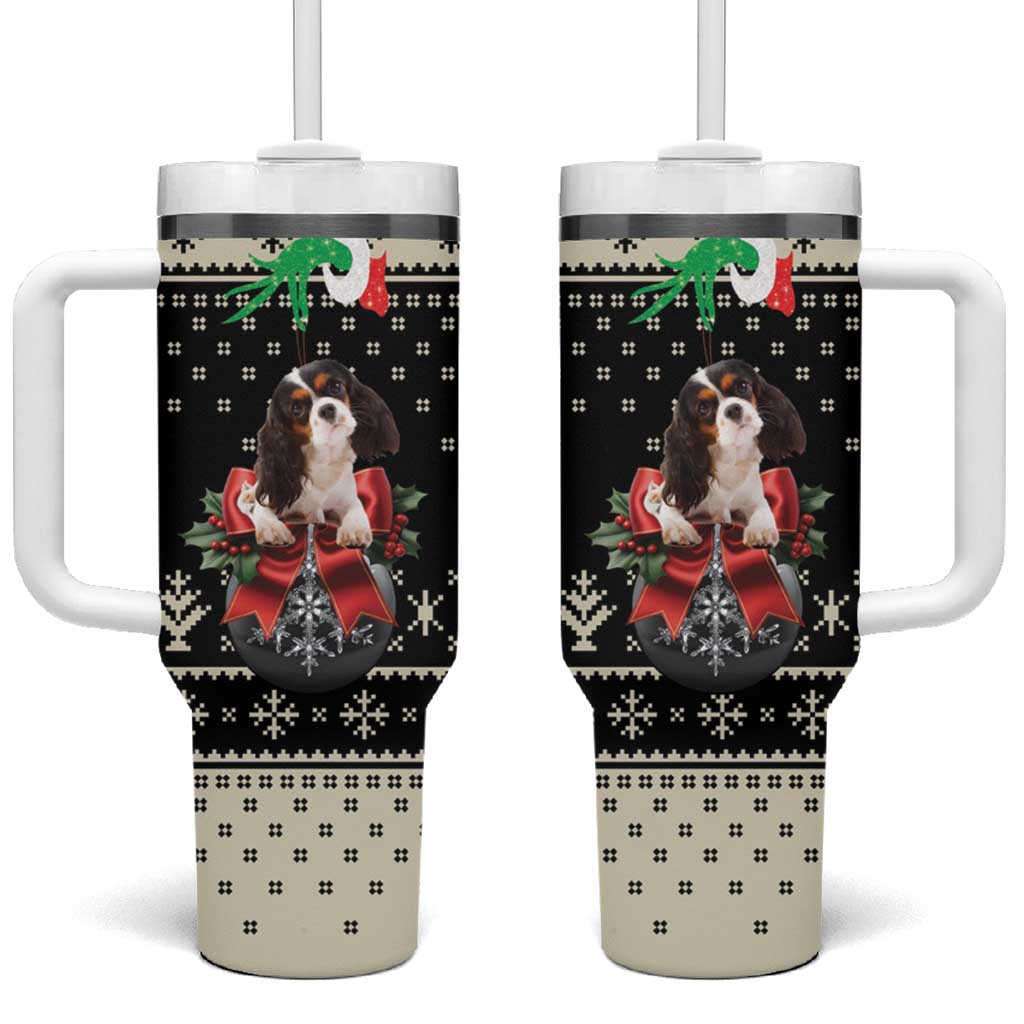 Cavalier King Charles Spaniel Xmas Ball Tumbler With Handle Christmas Dog Lovers - Wonder Print Shop